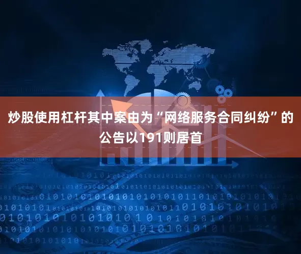 炒股使用杠杆其中案由为“网络服务合同纠纷”的公告以191则居首